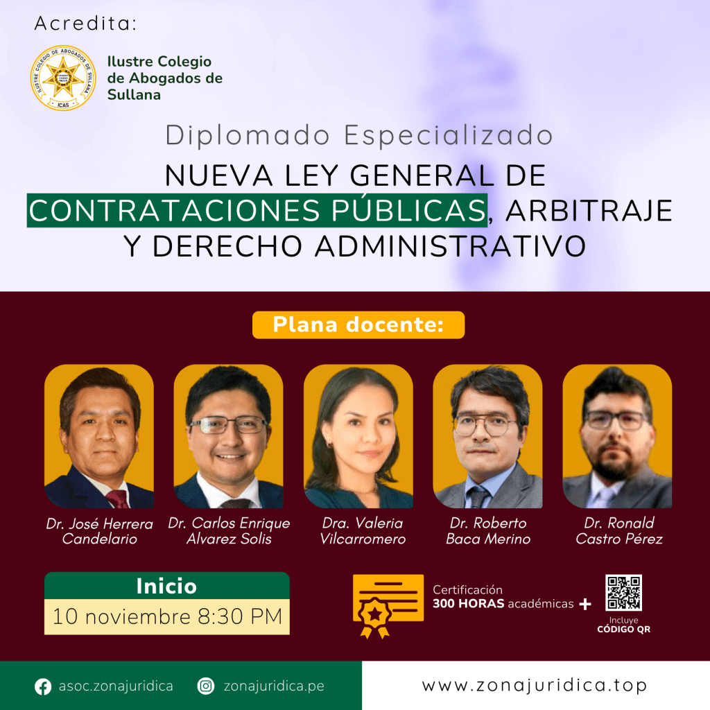 Diplomado: Nueva Ley General de Contrataciones Públicas, Arbitraje y Derecho Administrativo