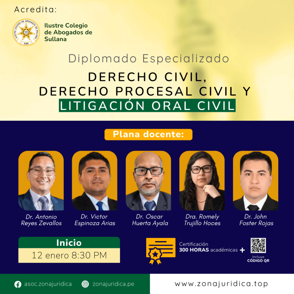 Diplomado: Derecho Civil, Derecho Procesal Civil y Litigación Oral Civil