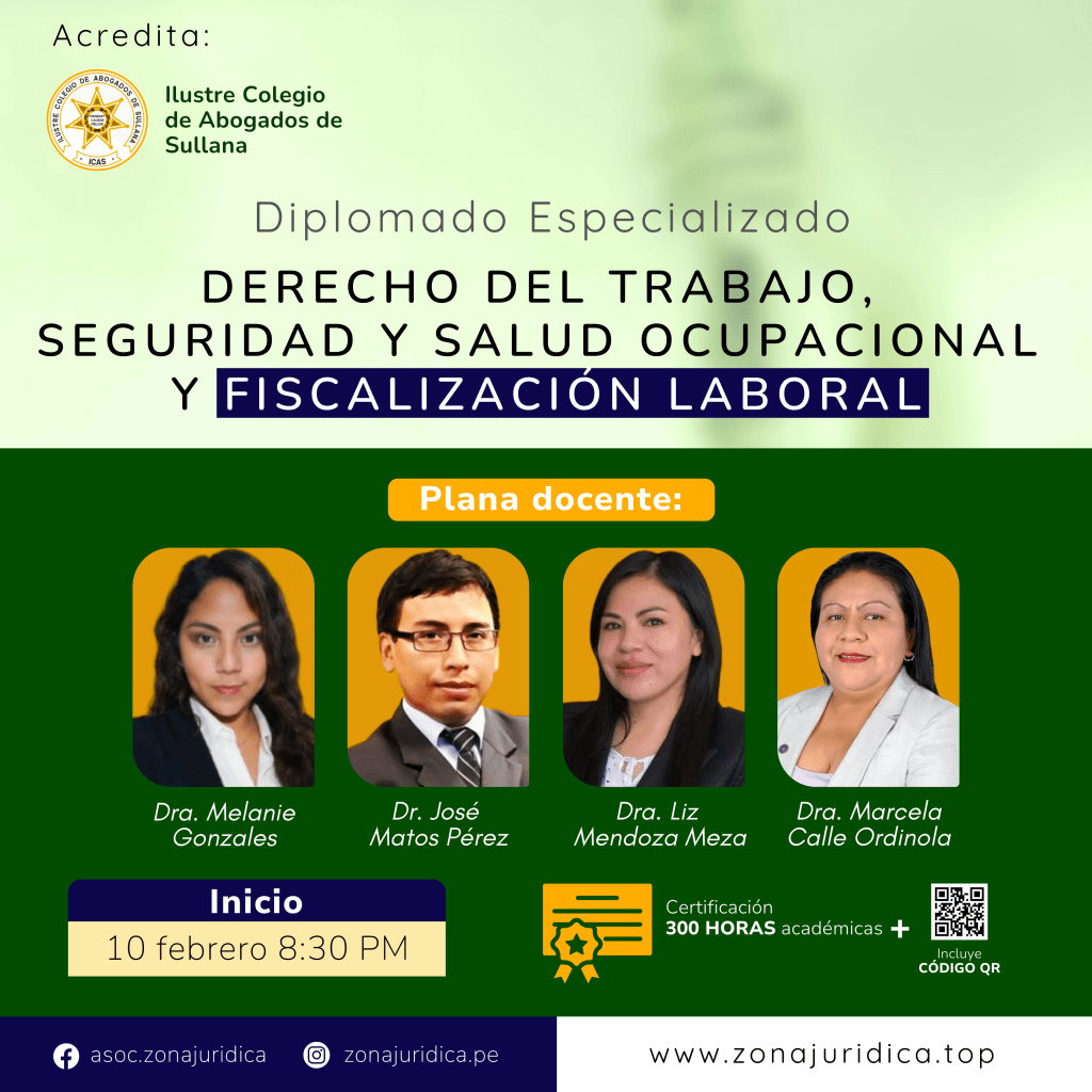 Diplomado: Derecho del Trabajo, Seguridad y Salud Ocupacional y Fiscalización Laboral
