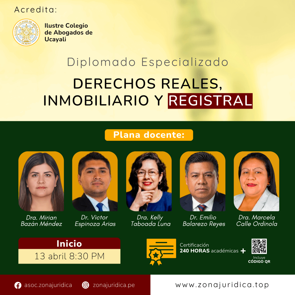 Diplomado: Derechos Reales, Inmobiliario y Registral