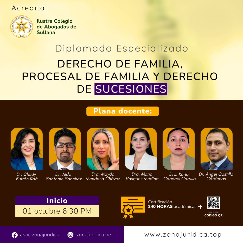 Diplomado: Derecho de Familia, Procesal de Familia y Derecho de Sucesiones