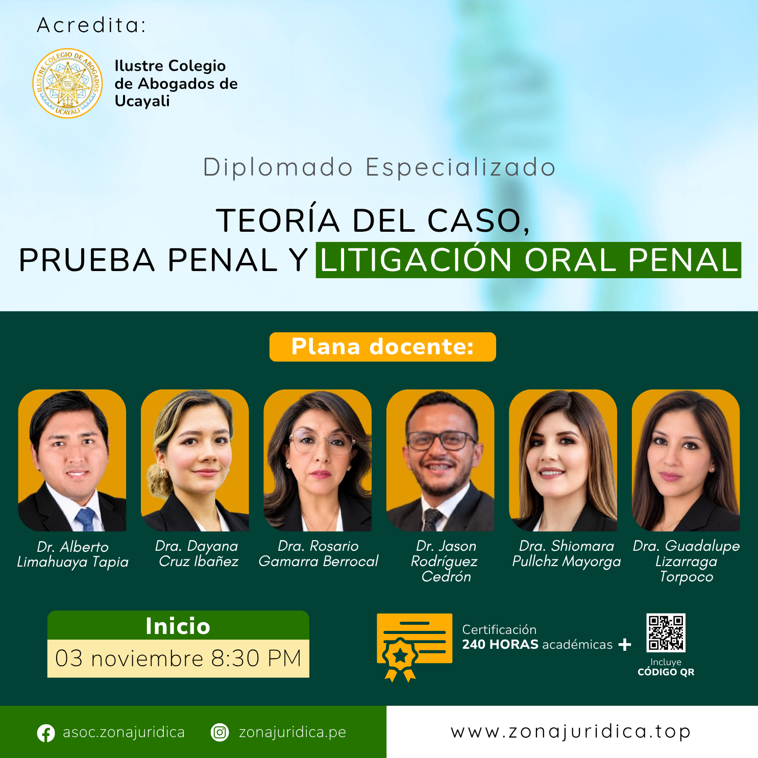Diplomado: Teoría del Caso, Prueba Penal y Litigación Oral Penal