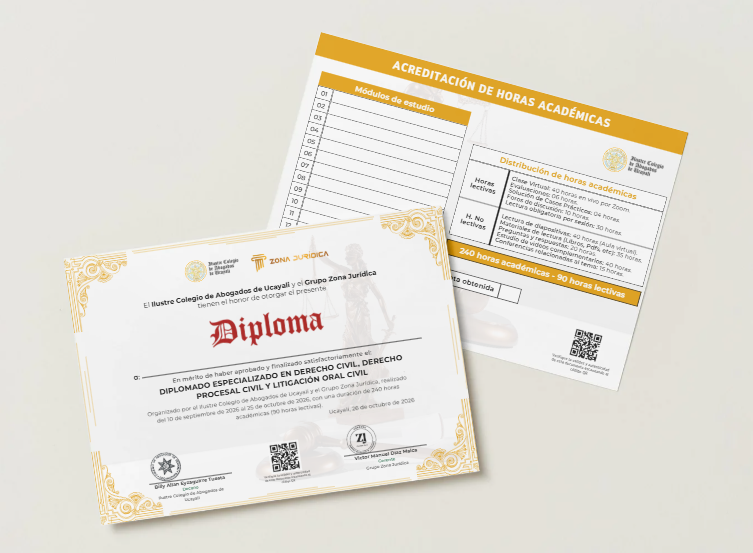 Estudiante de Zona Jurídica con su certificado